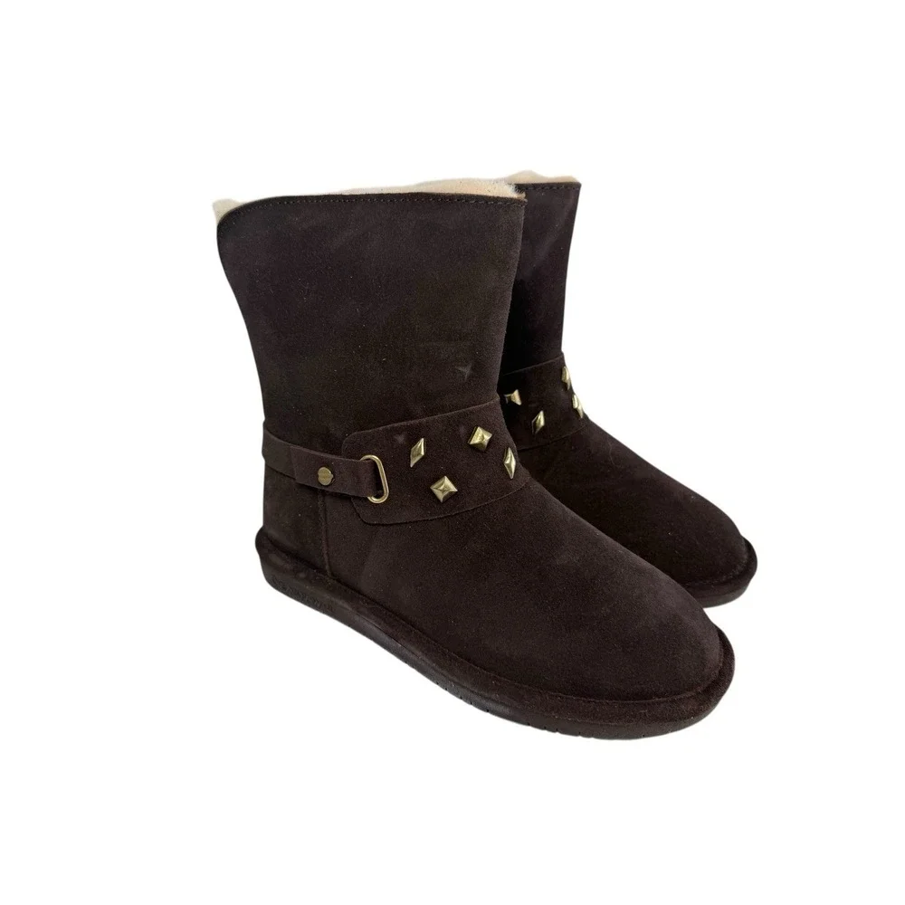 BEARPAW Jade Brown Stud Detail Women's Size 7‎ No Box